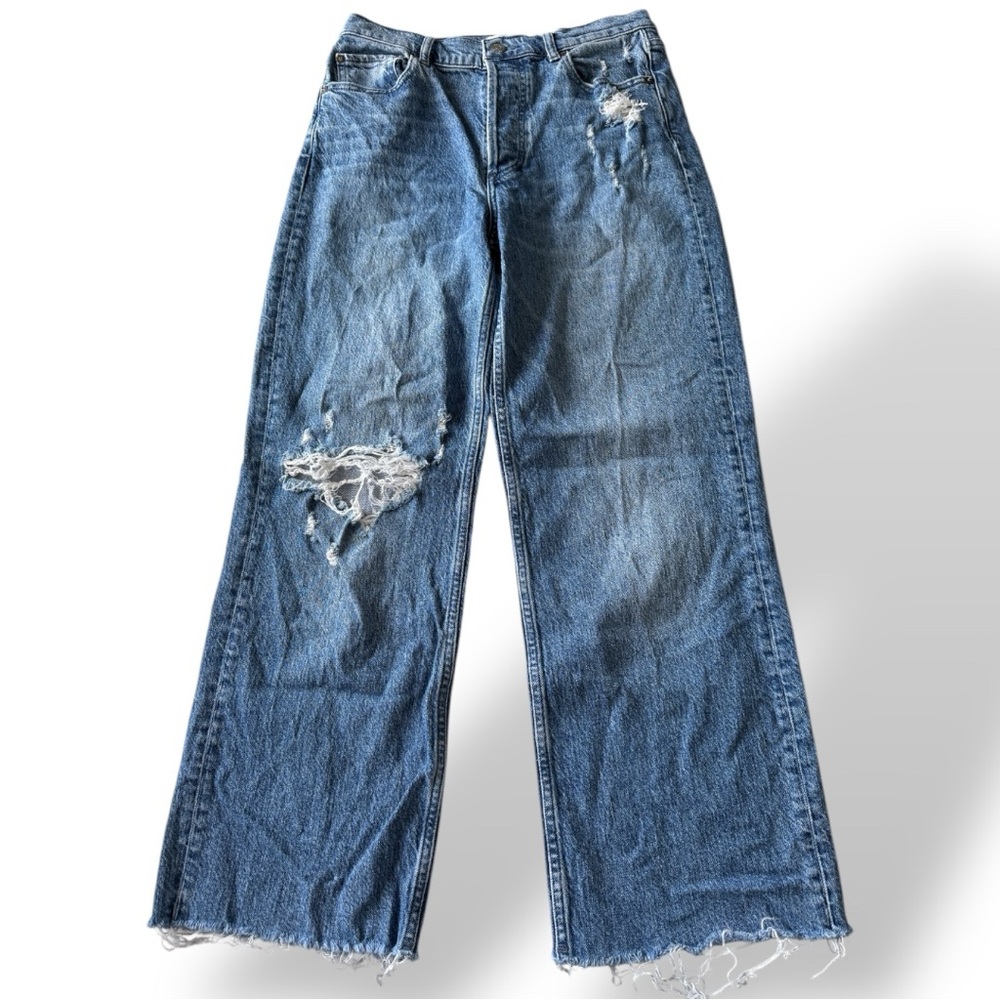 Boyish The Mikey Wide Leg Jeans in Short Circuit Blue Size 27